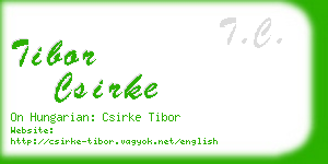 tibor csirke business card